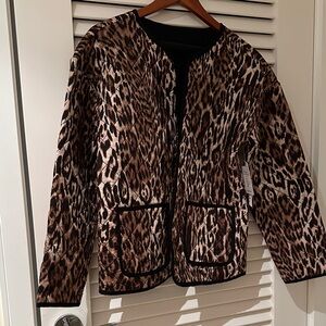 Onque Casual leopard print reversible jacket size small (NWT)